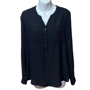 Small Black Reitmans Blouse  Long Sleeves  Professional Attire  GUC